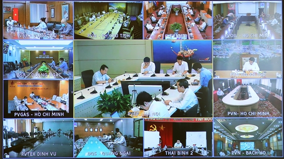 Các điểm cầu tham gia buổi giao ban điều hành sản xuất kinh doanh thường kỳ lần thứ 9.